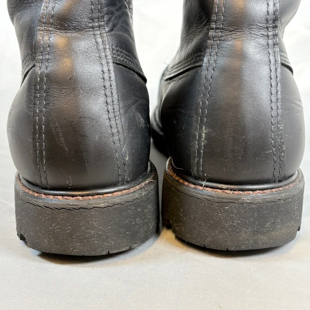 Weinbrenner USA Mens Vtg  Fire Fighting Workwear Black Leather Boots 11W Grunge